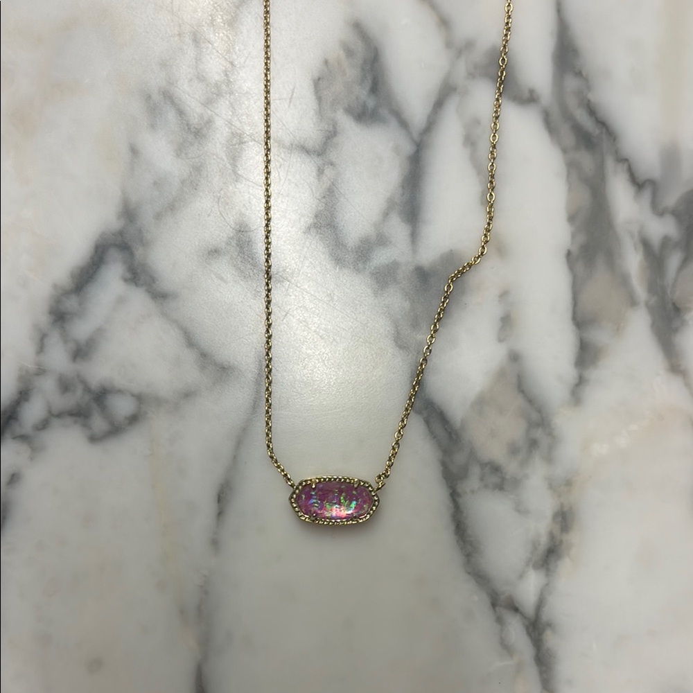Kendra Scott gold Elisa Pendant pink